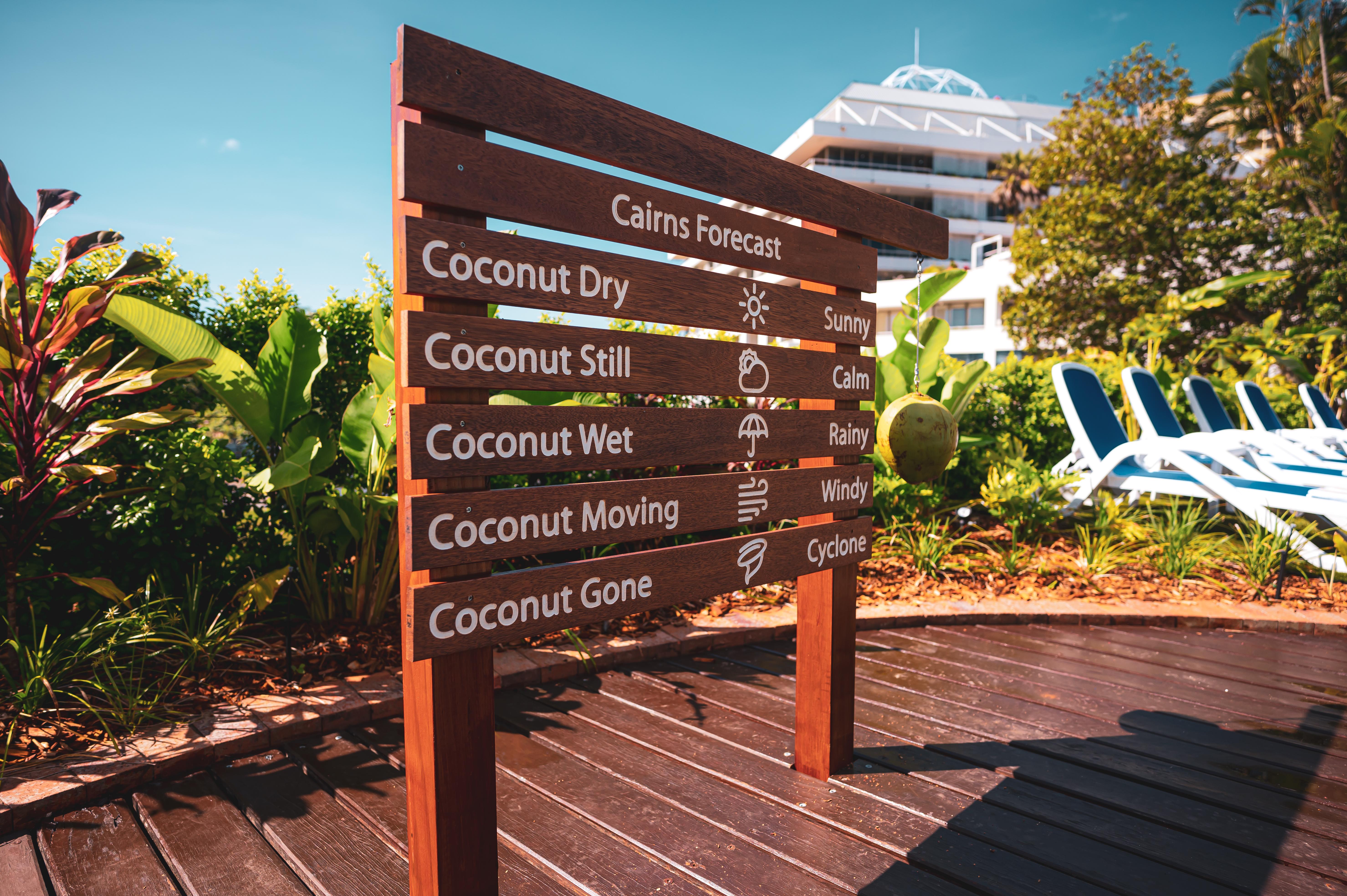 Hilton Cairns Hotel Exterior photo Coconut Weather Station